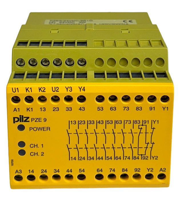 PILZ PZE9/24VDC/8S10 / 774150 SAFETY RELAY 2-CHANNEL 24VDC 8/5A 3W NSMP