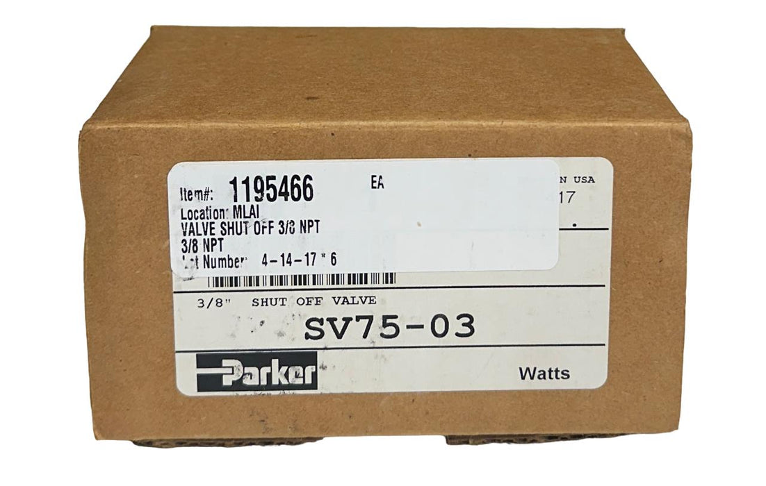 PARKER SV75-03 / SV7503 SHUT OFF VALVE 3/8'' NPT NSMP