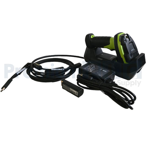 NEW ZEBRA DS3678-SR SCANNER SR/FIPS W/ CHARGING CRADLE, POWER ADAPTER, & BATT.