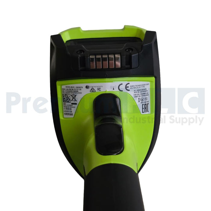 NEW ZEBRA DS3678-SR SCANNER SR/FIPS W/ CHARGING CRADLE, POWER ADAPTER, & BATT.