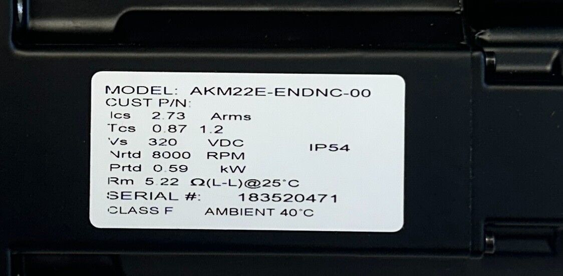 KOLLMORGEN AKM22E-ENDNC-00 AKM SERIES SERVO MOTOR AKM22EENDNC00 0.59kW NSMP
