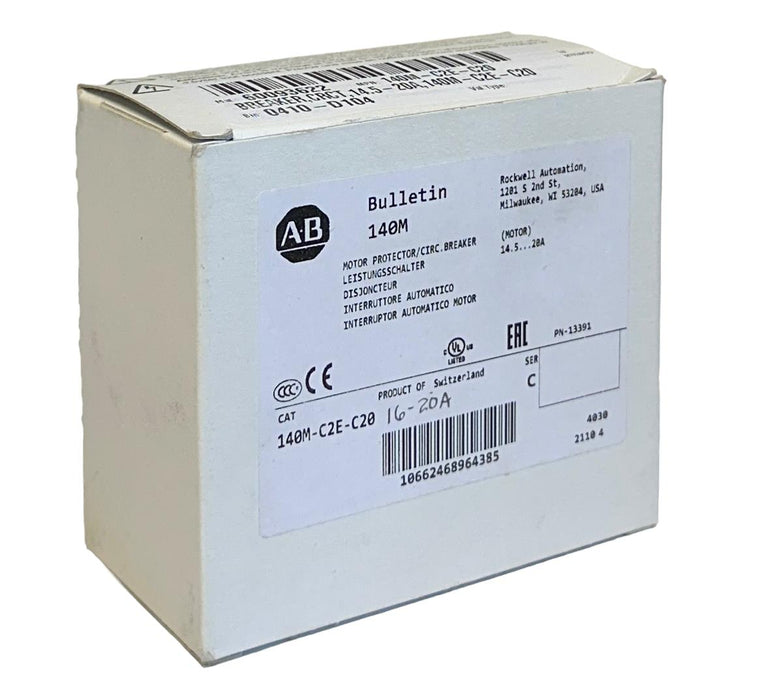 ALLEN BRADLEY 140M-C2E-C20 /C MOTOR PROTECTOR / CIRCUIT BREAKER 14.5-20A NSMP