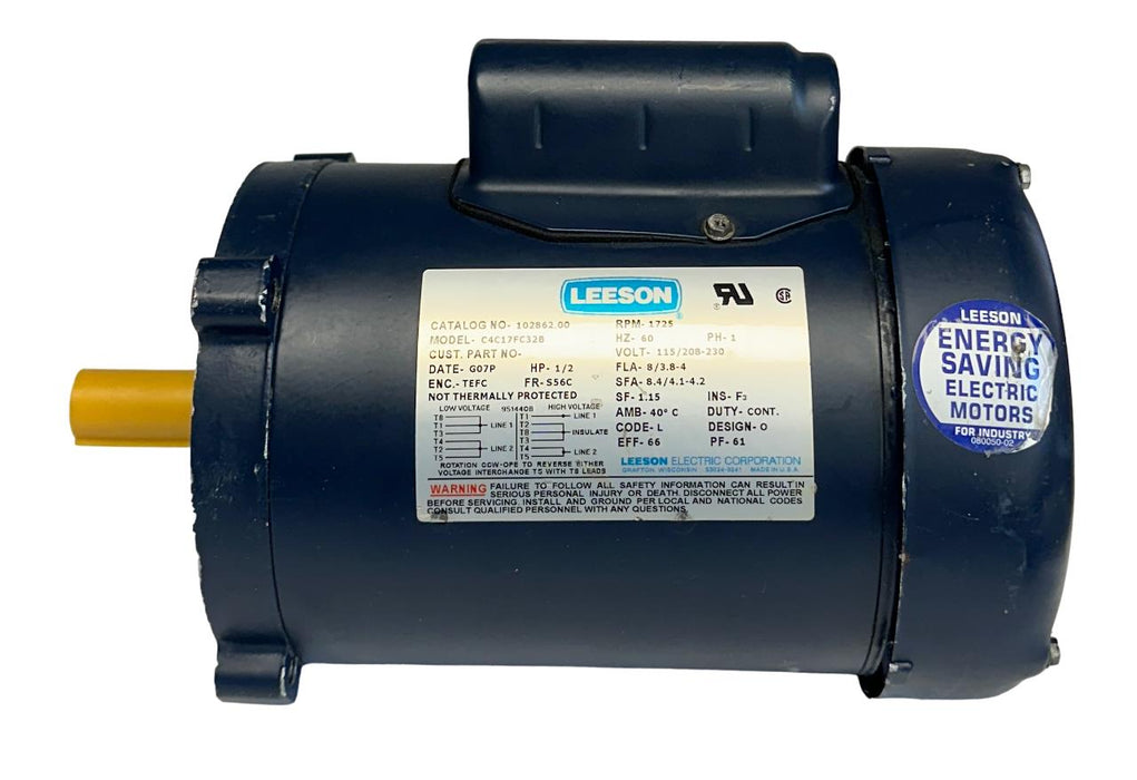 LEESON 102862.00 / C4C17FC32B INDUSTRIAL ELECTRIC MOTOR 1/2HP 1PH 1725RPM USNP