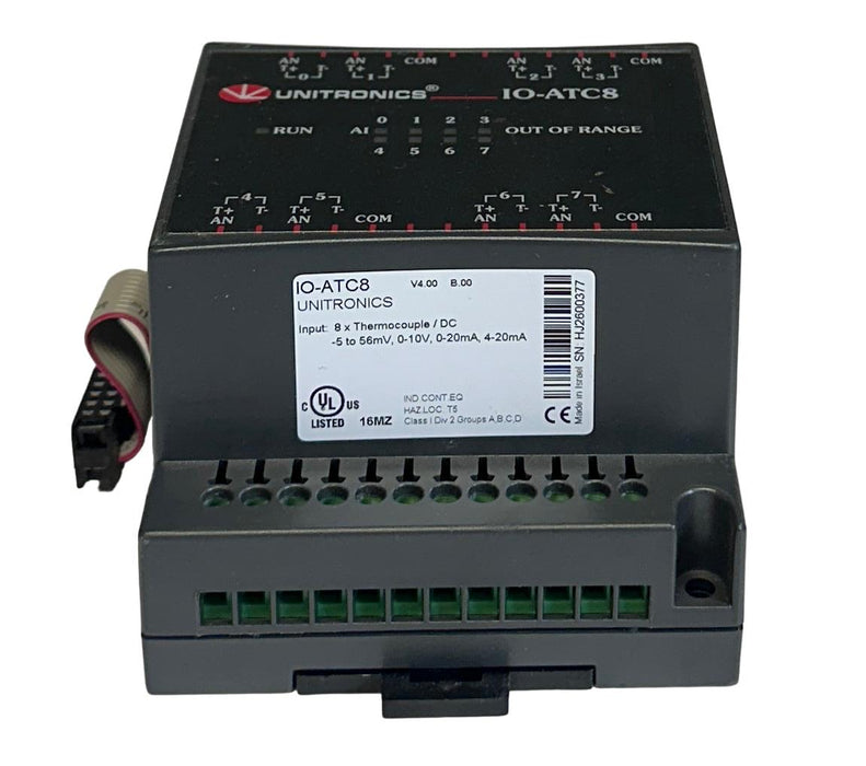UNITRONICS IO-ATC8 / IOATC8 8-PT ANALOG THERMOCOUPLE INPUT MODULE 0-10V USNP