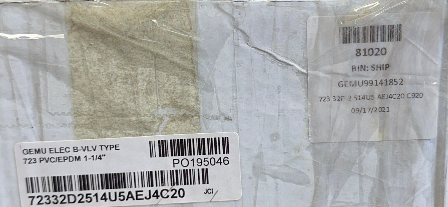 GEMU 723 32D 2 514U5 AE14C20 C920 ACTUATOR BALL VALVE J4C S20-S300 1-1/4'' NSNP