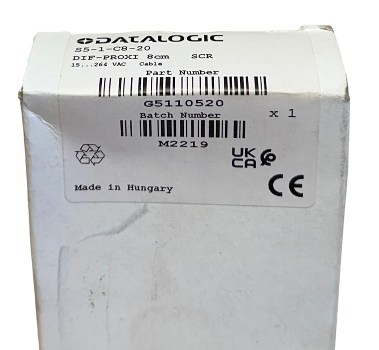 DATALOGIC S5-1-C8-20 / G5110520 PROXIMITY SENSOR S5 SERIES 15-264VAC 731481 NSMP