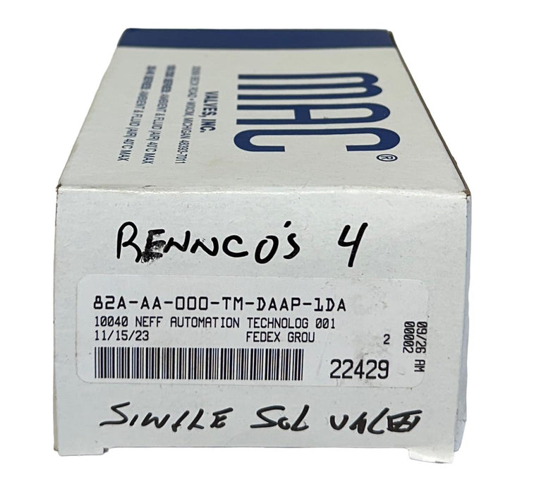 MAC 82A-AA-000-TM-DAAP-1DA / 82AAA000TMDAAP1DA SOLENOID VALVE 82 SERIES NSMP