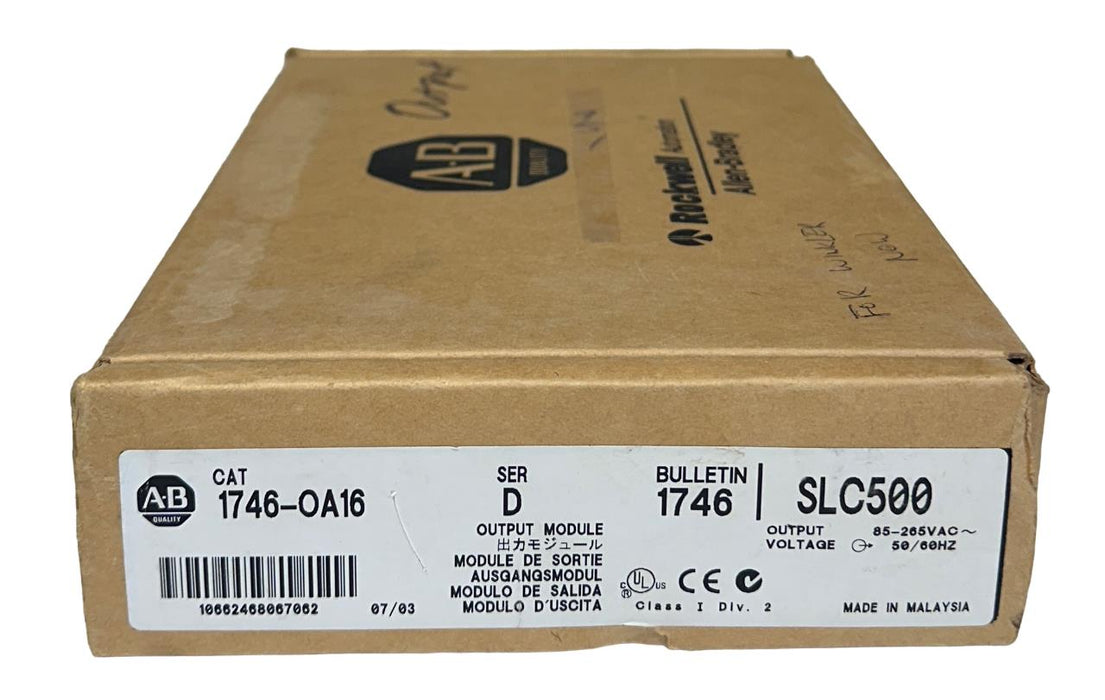 ALLEN BRADLEY 1746-OA16 /D SLC 500 16-PT TRIAC OUTPUT MODULE 1746-0A16 NSMP