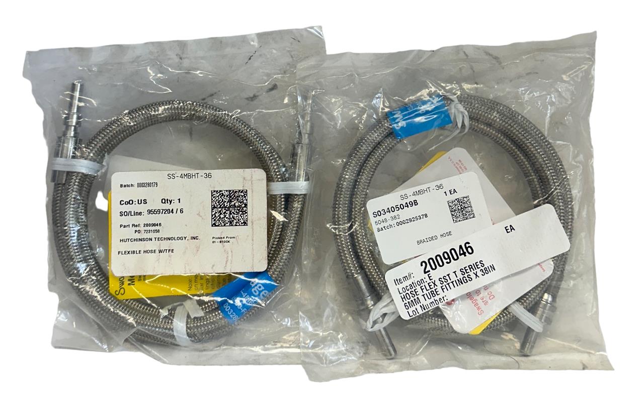 2 SWAGELOK SS-4MBHT-36 / SS4MBHT36 STAINLESS STEEL BRAIDED HOSES 5048-382 NSFS