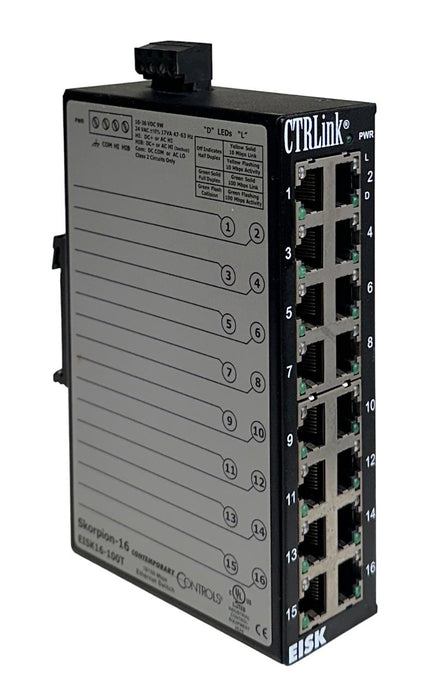 CONTEMPORARY CONTROLS EISK16-100T / EISK16100T Skorpion-16 EtherNet SWITCH USNP