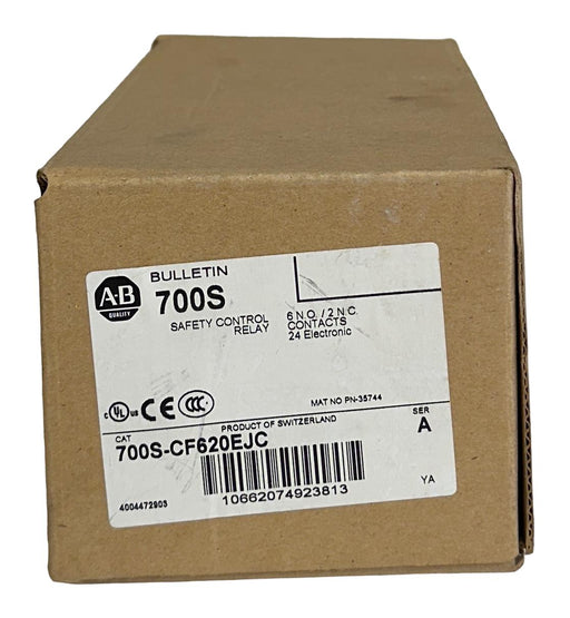 ALLEN BRADLEY 700S-CF620EJC /A BULLETIN 700S SAFETY CONTROL RELAY 6NO/2NC NSMP