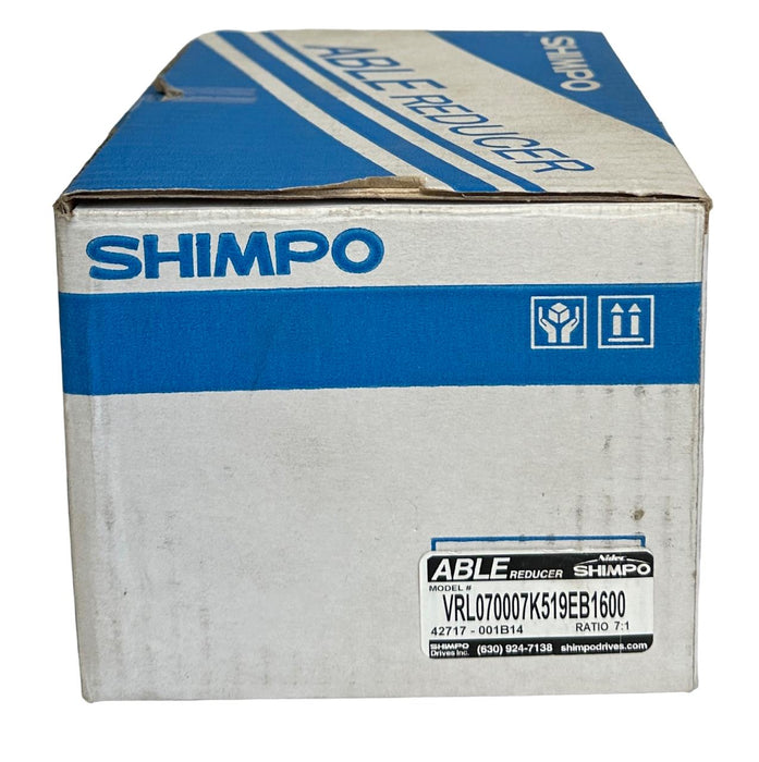 NIDEC SHIMPO VRL070007K519EB1600 ABLE REDUCER 7:1 RATIO VRL SERIES COAXIAL NSMP