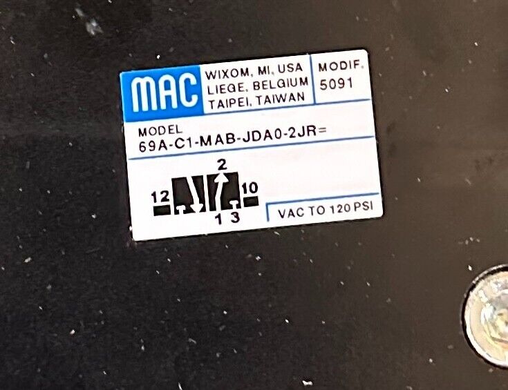 MAC 69A-C1-MAB-JDA0-2JR= / 69AC1MABJDA02JR SOLENOID VALVE 3/2 WAY 24VDC NSNP