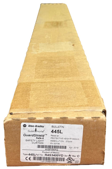 ALLEN BRADLEY 445L-R4S3400YD /A GuardShield Safe 4 LIGHT CURTAIN RECEIVER NSFS
