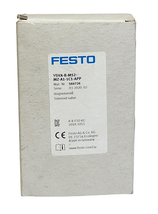 FESTO VSVA-B-M52-MZ-A1-1C1-APP / 560726 SOLENOID VALVE VSVA SERIES 24VDC NSMP