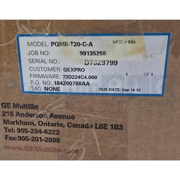 NEW GE MULTILIN PQM II POWER QUALITY METER PQMII-T20-C-A / PQMIIT20CA NSMP