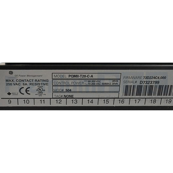 NEW GE MULTILIN PQM II POWER QUALITY METER PQMII-T20-C-A / PQMIIT20CA NSMP