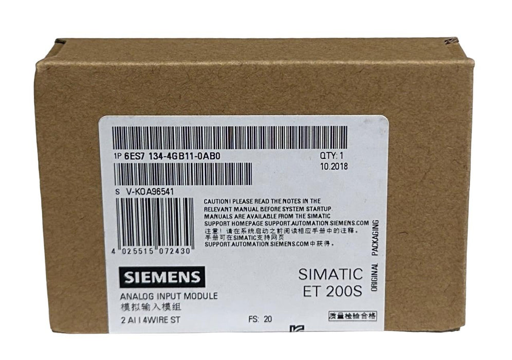 SIEMENS 6ES7134-4GB11-0AB0 / 6ES71344GB110AB0 SIMATIC ET 200S ANALOG INPUT NSFS