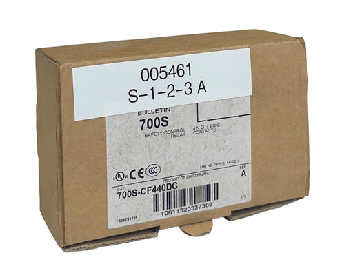 ALLEN BRADLEY 700S-CF440DC /A BULLETIN 700S SAFETY CONTROL RELAY 4-POLE 20A NSMP