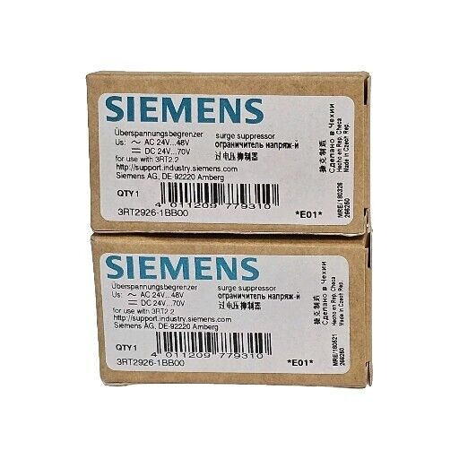 LOT OF 2 NIB SIEMENS 3RT2926-1BB00 SURGE SUPPRESSORS 3RT29261BB00