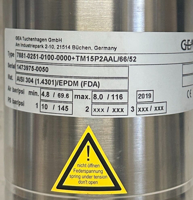 GEA 7881-0251-0100-0000+TM15P2AAL/66/52 BUTTERFLY VALVE ASSEMBLY 1'' 170mA NSNP