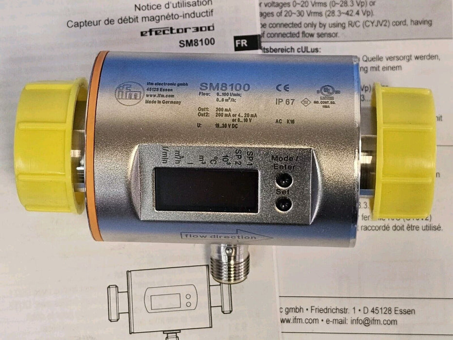 NIB IFM EFECTOR SMR11GGXFRKG FLOW METER SM8100