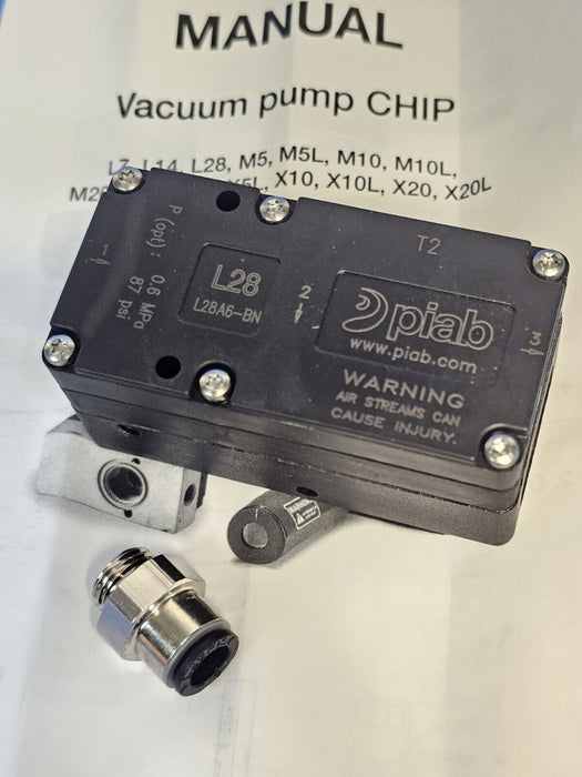 NIB PIAB L28A6-BN VACUUM PUMP MINI L28 B NBR, L28A6BN