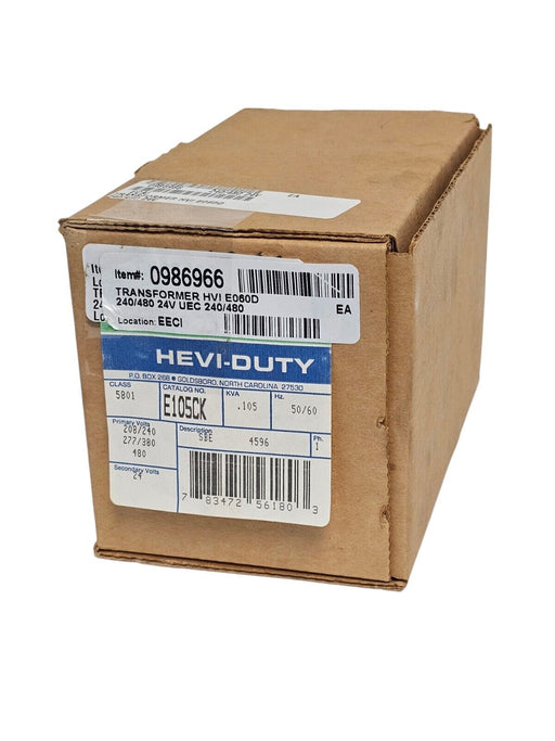 NIB EGS 5801 E105CK HEVI-DUTY TRANSFORMER PH: 1 KVA: .105