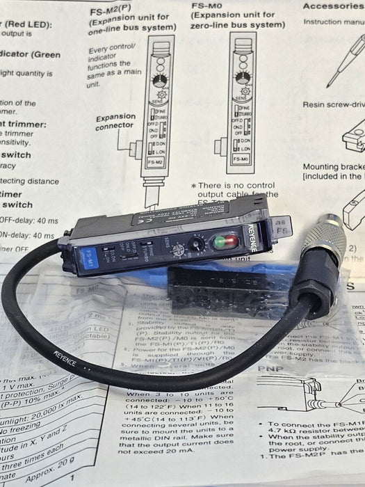 NIB KEYENCE FS-M1 PHOTOELECTRIC AMPLIFIER 12-24VDC FSM1