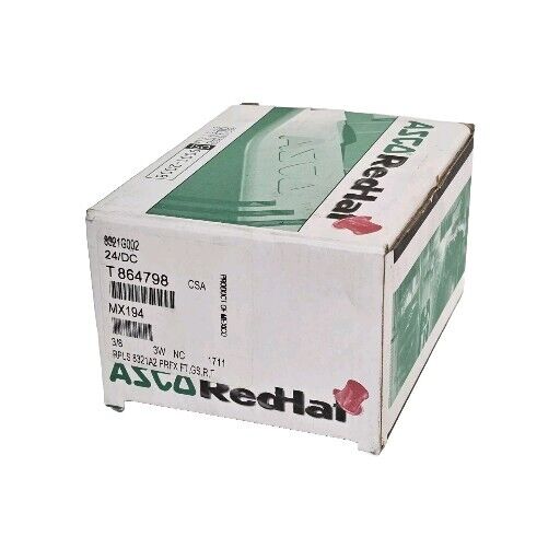 NIB ASCO 8321G002 SOLENOID VALVE 24/DC 3/8'' 3W 8321-G002-24DC