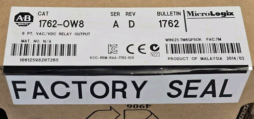 NIB ALLEN BRADLEY 1762-OW8 8 PT. VAC/VDC RELAY OUTPUT MODULE SER. A REV. D