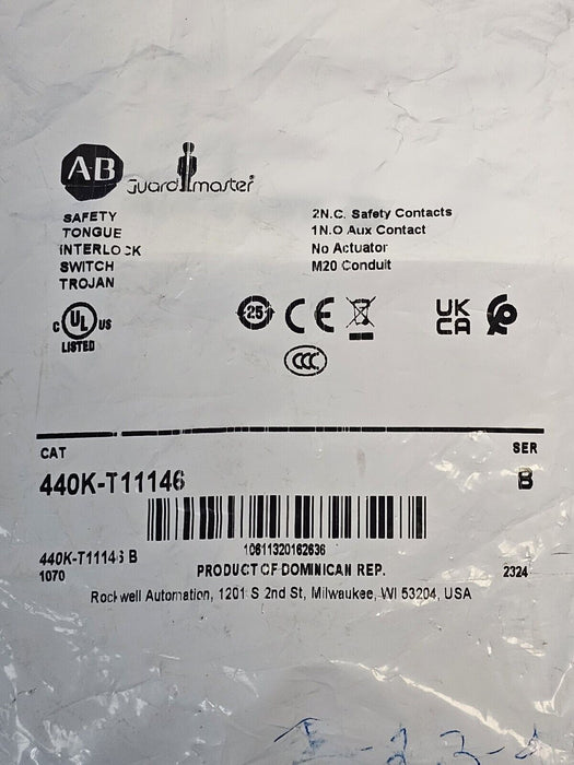 NEW ALLEN BRADLEY 440K-T11146 SAFETY TONGUE INTERLOCK SWITCH 440KT11146 SER. B