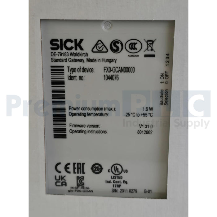 SICK FX0-GCAN00000 Flexi Soft SAFETY CONTROLLER GATEWAY CANopen 1044076 NSFS