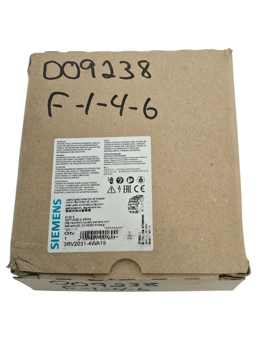 NIB SIEMENS 3RV2031-4WA15 CIRCUIT BREAKER 42-52A 3RV20314WA15