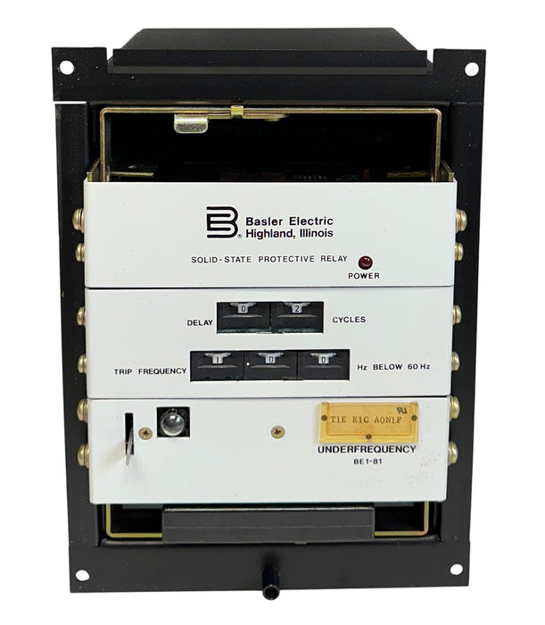BASLER BE1-81 / BE1-81-T1E-E1C-A0N1F / 9106400 UNDERFREQUENCY SS RELAY DAMAGED