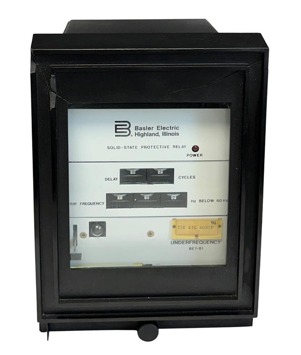 BASLER BE1-81 / BE1-81-T1E-E1C-A0N1F / 9106400 UNDERFREQUENCY SS RELAY DAMAGED