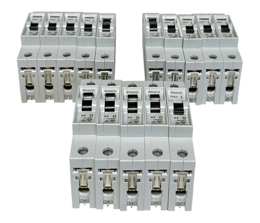 15 SIEMENS 5SX21-C3 / 5SX21 / 5SX2 MINI CIRCUIT BREAKERS 230/400V 1-POLE USNP