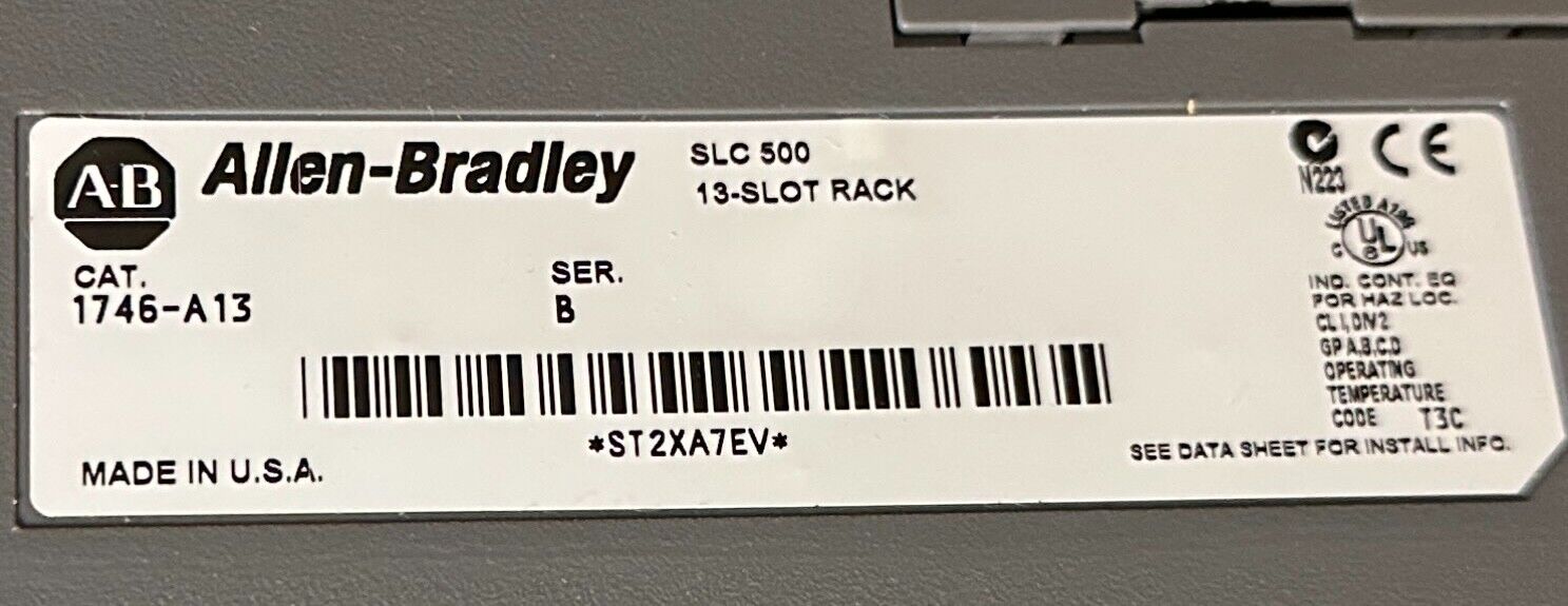 ALLEN BRADLEY 1746-A13 /B SLC 500 13-SLOTS MODULAR RACK CHASSIS 1746A13 NSMP