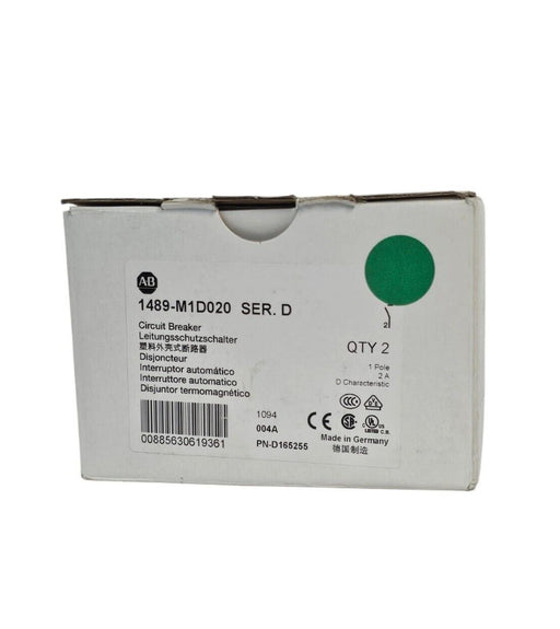 NIB ALLEN BRADLEY 1489-M1D020 CIRCUIT BREAKER SER. D 1489M1D020