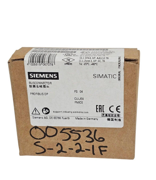F/S SIEMENS 6ES7972-0BA12-0XA0 PROFIBUS BUSCONNECTOR 6ES79720BA120XA0