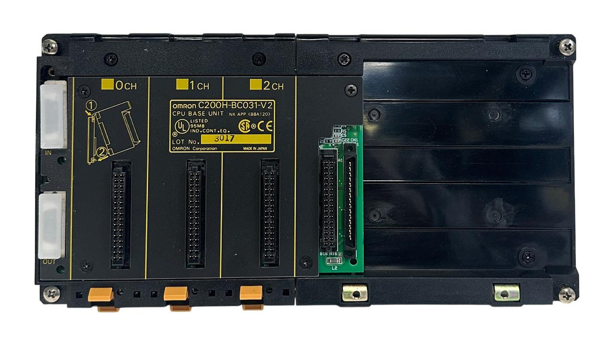 OMRON C200H-BC031-V2 / C200HBC031V2 SYSMAC 200 CPU BASE CHASSIS 4-SLOT USNP