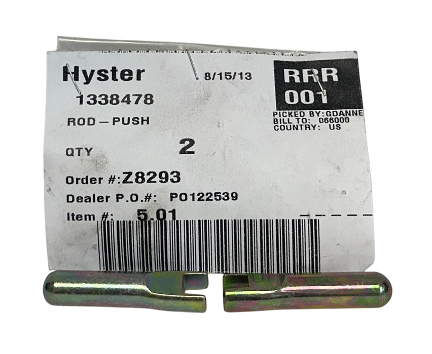 2 HYSTER 1338478 / HY1338478 OEM PUSH RODS FOR FORKLIFT NSNP