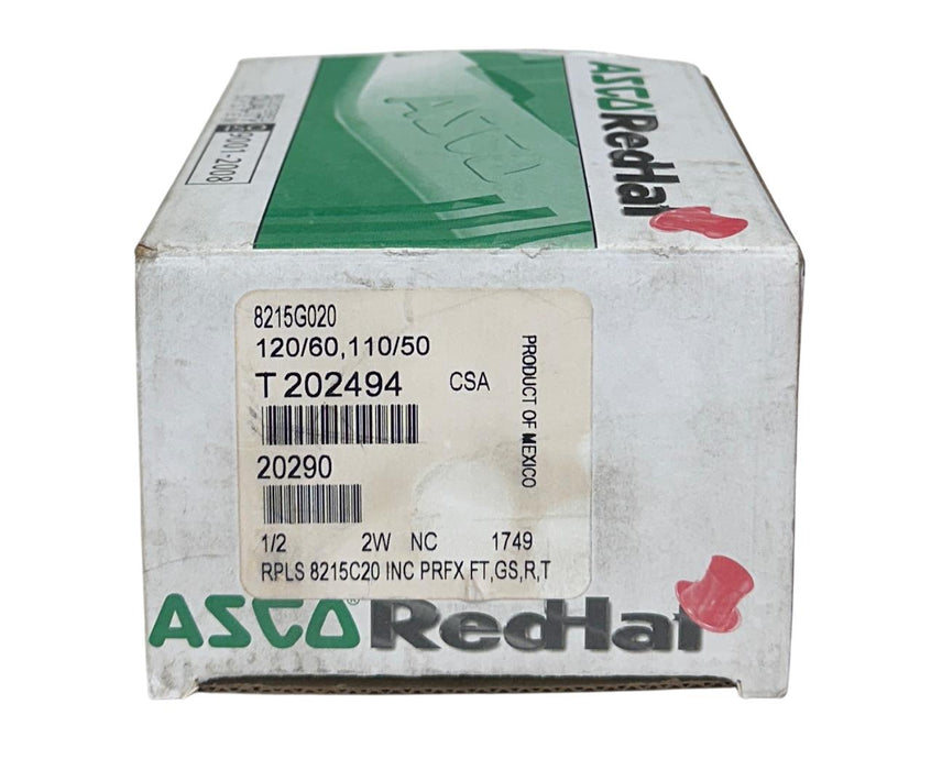 ASCO 8215G020 RedHat SOLENOID VALVE 110/120V 50/60Hz COIL 1/2'' 10.1W NSMP