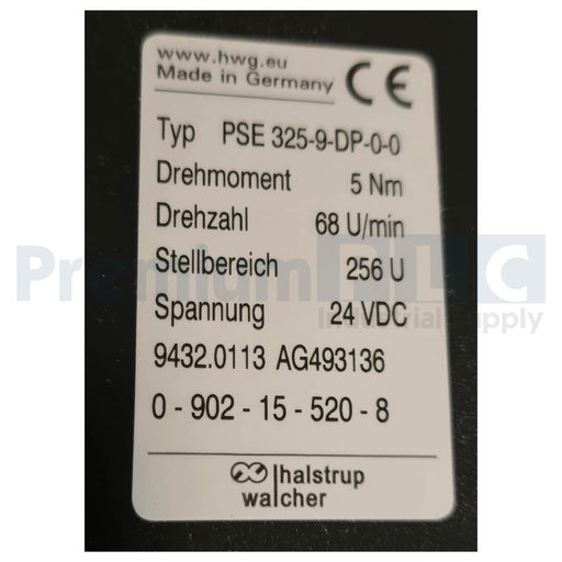 HALSTRUP WALCHER PSE325-9-DP-0-0 POS. SYS. 9432.0113 AG493136 KRONES 0902155208