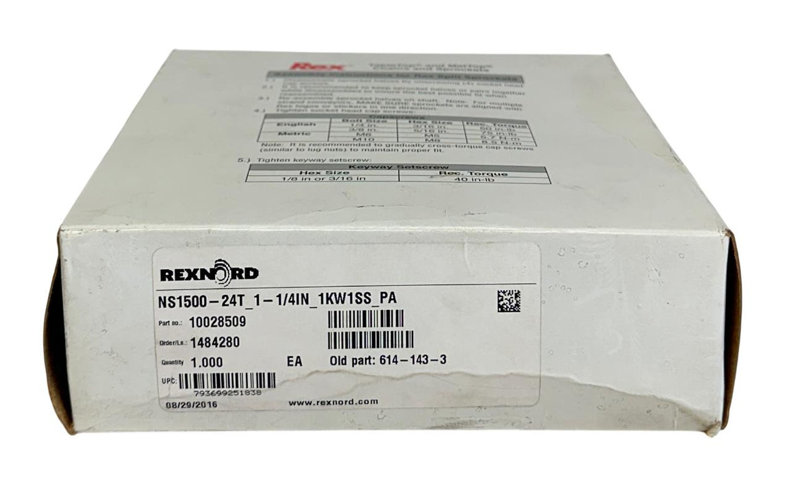 REXNORD NS1500-24T_1-1/4IN_1KW1SS_PA / 10028509 / 614-143-3 REX SPROCKET NSMP