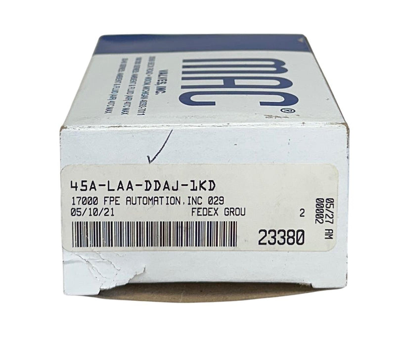 MAC VALVES 45A-LAA-DDAJ-1KD / 45ALAADDAJ1KD SOLENOID VALVE 24VDC 5.4W NSMP