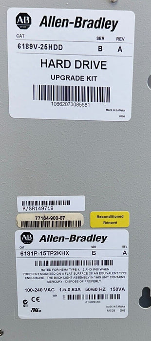 For Parts ALLEN BRADLEY 6181P-15TP2KHX /B VersaView 1500P PANEL 100-240VAC 150VA