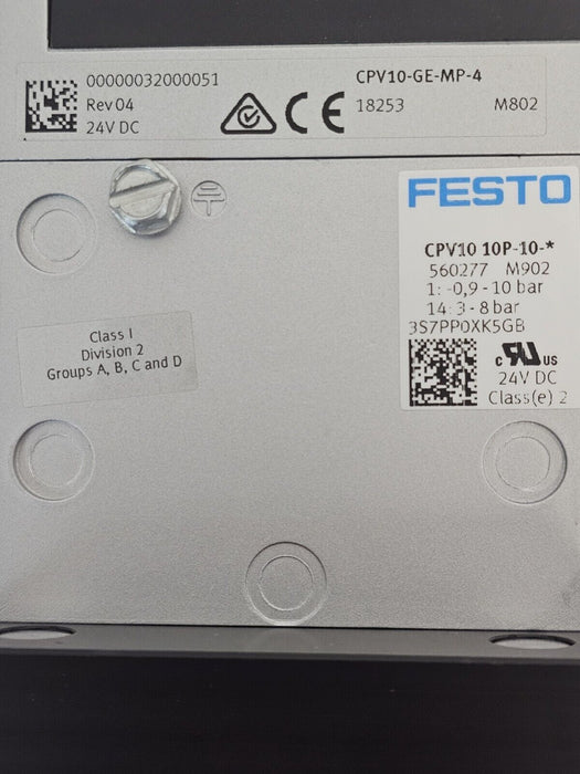 NEW FESTO 560277 VALVE TERMINAL CPV10 10P-10-4C-MP-R-Y-4M+P4