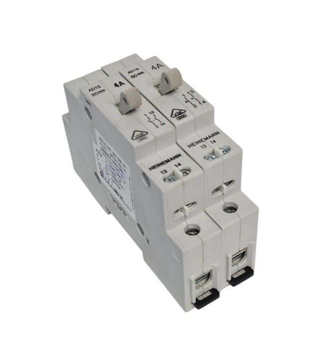 LOT OF 2 NEW HEINEMANN AD1S-B2-AO-DN-H-A-61 CIRCUIT BREAKERS AD1S-Y1-4 4AMP