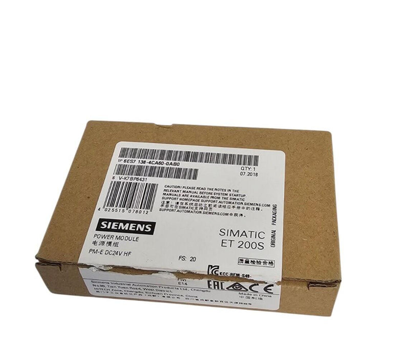 NIB SIEMENS 6ES7138-4CA60-0AB0 POWER MODULE 6ES7-138-4CA60-0AB0